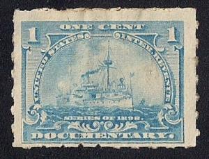 R163 1 cent Documentary Battleship Stamps used F