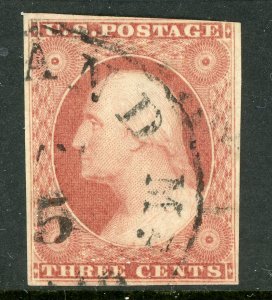 USA 1851 Washington 3¢ Imperf Scott #10A VFU U156