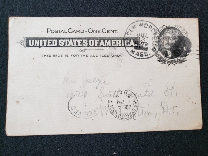 UX14 US Postal Card.  One Cent.  Jefferson, larger name.  1 lot of 6 cards
