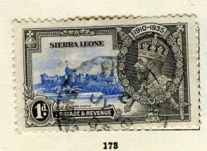 SIERRA LEONE; 1935 early GV Silver Jubilee issue used 1d. value