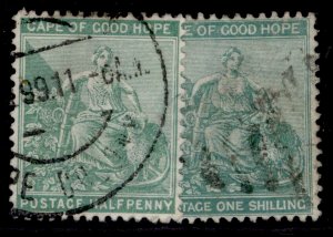 SOUTH AFRICA - Cape of Good Hope QV SG53, 1s green, FINE USED.