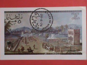 STATE OF OMAN STAMPS: 1976 BI-CENTENARY OF AMERICAN CTO-MNH S/S SHEET