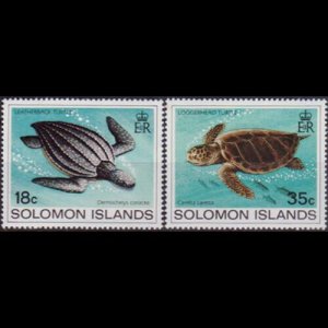 SOLOMON IS. 1983 - Scott# 489-90 Turtles 18-35c NH