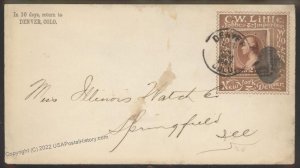 USA 1887 CW Little Jobber Importer Denver Colorado Advertising Cover 108829