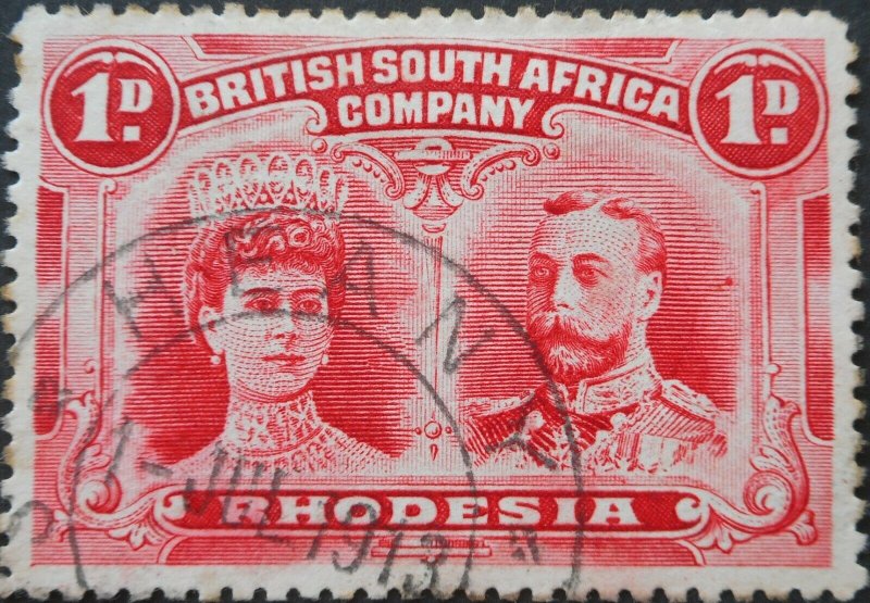 Rhodesia Double Head One Penny with HEANY (DC) postmark