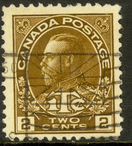 CANADA 1916 KGV 2c + 1c Brown WAR TAX STAMP Sc MR4 VFU