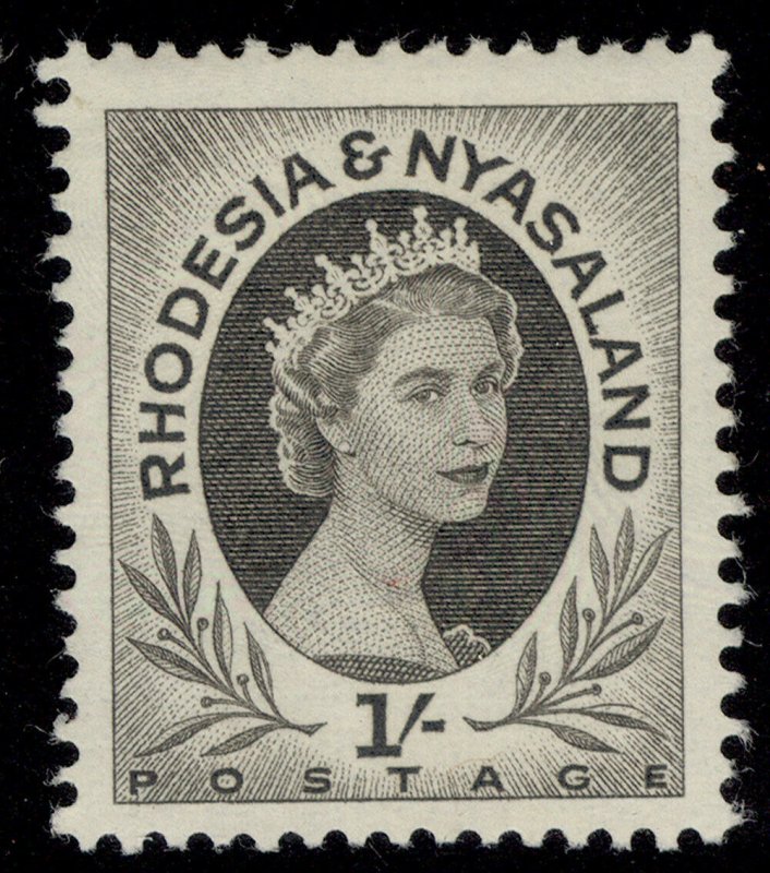 RHODESIA & NYASALAND QEII SG9, 1s grey-black, M MINT.