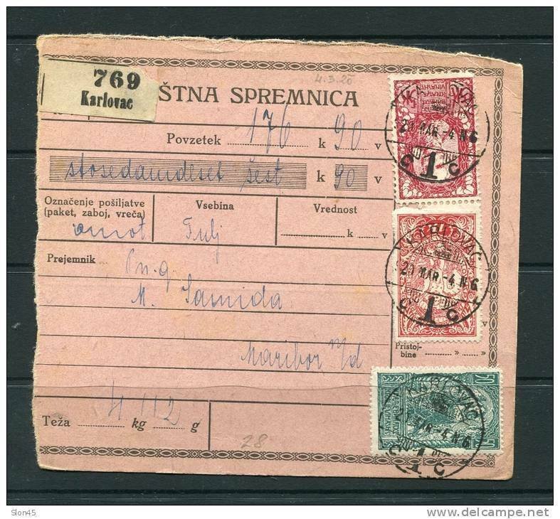 Yugoslavia/Croatia 1920 RARE Early State P-Card KARLOVAC to Vukovar