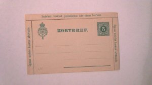 EARLY SWEDEN LETTER CARD MINT ENTIRE