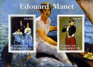 Tajikistan 2001 EDOUARD MANET Paintings Sheet (2) Perforated Mint (NH)