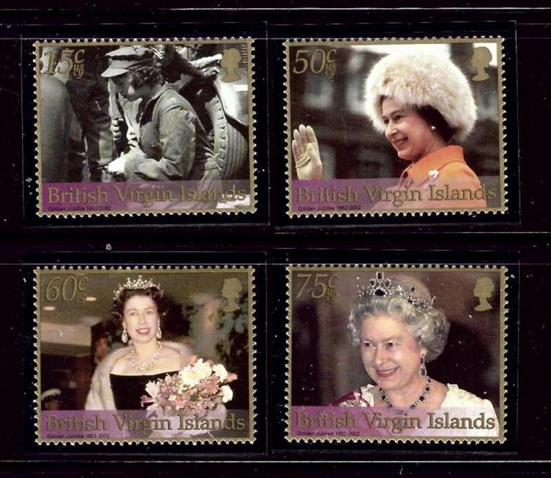 Virgin Is 967-70 MNH 2002 QEII 50th Anniv of Reign