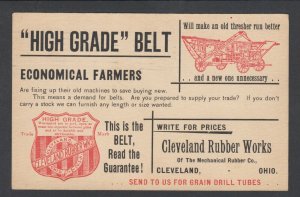 US Sc UX12 used 1895 1c Postal Card, Ohio - Pa, High Grade Farm Machinery belts