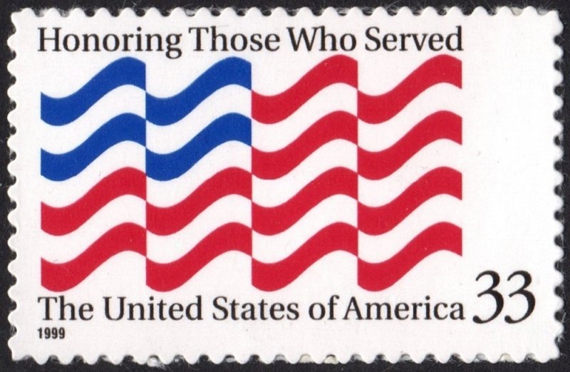 SC#3331 33¢ Honoring Those Who Served Single (1999) SA