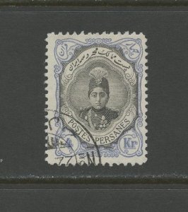 IRAN 496e, 1913 4k AHMAD SHAH QAJAR, PERF. 12x11.5, USED (IR833h)