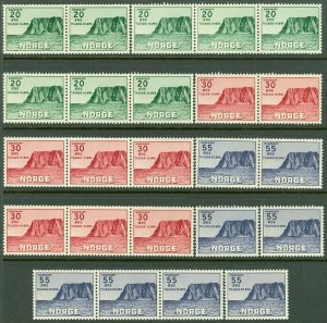 EDW1949SELL : NORWAY 1953 Scott #B54-56. 8 Complete sets. VF, Mint NH. Cat $416.