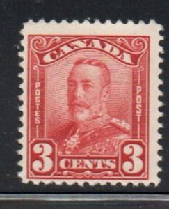 Canada  Sc 151 1928 3 c dark carmine George V scroll issue stamp mint