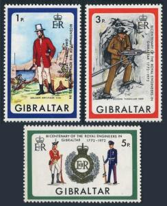 Gibraltar 283-285,MNH.Michel 286-288. Royal Engineers in Gibraltar,200,1972.