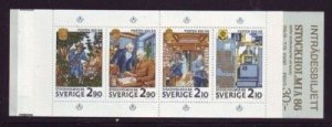 Sweden Sc 1610a 1986 STOCKHOLMIA 86 stamp booklet pane mint NH