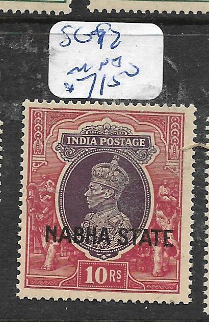 INDIA  NABHA   (PP2905B)  KGVI  10R    SG 92     MNH