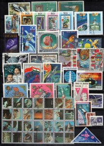 Space Stamp Collection Mint/Used Rockets Astronauts Spaceships ZAYIX 0424M0083