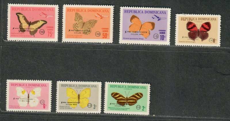 Dominican Republic Sc#B48-B51, CB28-CB30 M, Butterflies, Cv. $47.50