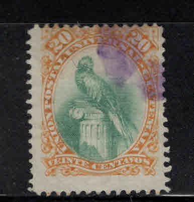 Guatemala  Scott 25 Used bird  stamp