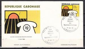 Gabon, Scott cat. C232. U.I.T., Telecommunications issue a First Day Cover. ^