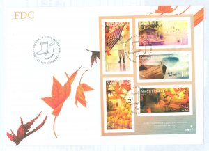 Finland 1445 2013 autumn scenes, souvenir sheet of 5 on unaddressed, cacheted fd cover