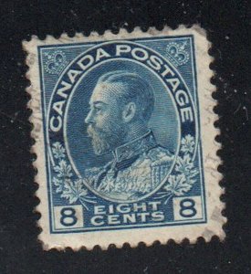 Canada Sc 115 1925 8 c blue G V Admiral stamp used