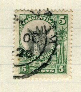 BRITISH KUT; 1920s Tanganyika Giraffe issue fine used 5c. value