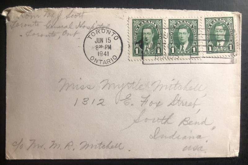 1941 Toronto Canada Patriotic cover to South Bend IN USA Always Be An England B