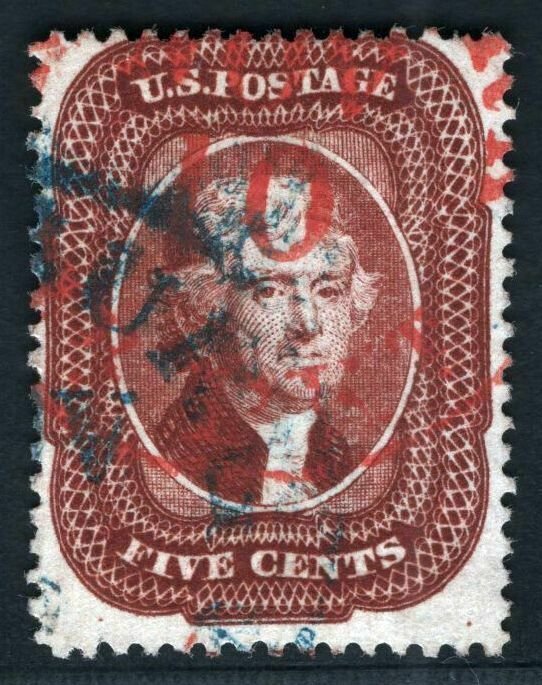 SCOTT #28 - Used - Great Cancel! Fresh! Fine w/Crowe Cert. SCV $1050 (LB 12/24)