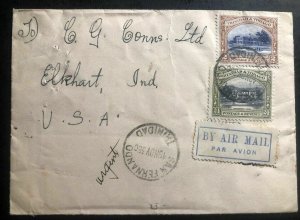 1936 San Fernando Trinidad & Tobago Airmail Cover To ElkHart IN USA