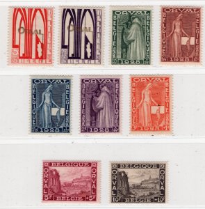 BELGIUM 1928 RESTORATION OF RUINED ORVAL ABBEY SEMI POSTAL B69-B77 PERFECT MH