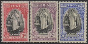 Tonga 1938 SG71-73 Queen Salote's Accession set MLH