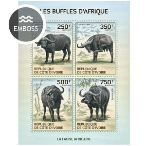 2014 IVORY COAST  MNH. BUFFALOS.   Michel Code: 1584-1587  |  Scott Code: 1197