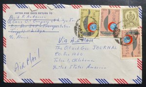 1960s Tripoli Libya Oasis Oil Airmail Cover To Oil Journal Tulsa OK USA