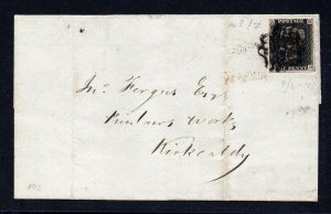 GB QV SG2 1d Black Plate 5 Cover with Leeds MX Cancel Cat £10,000