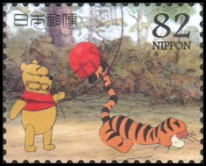 Japan 3685d  - Used - 82y Winnie the Pooh / Tigger (2014) (cv $1.10) (2)