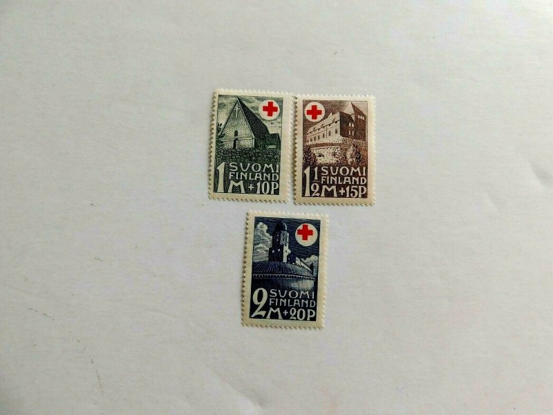 Finland #B5-B7, Semi postals, Mint/OG/NH/VF Buildings Set of 1931