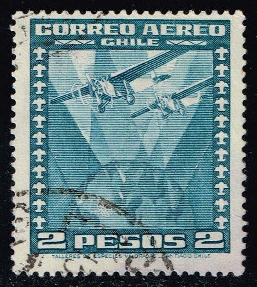 Chile #C40 Two Airplanes over Globe; Used (0.25)