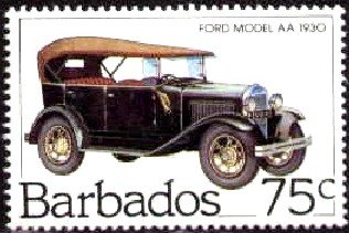 Antique Automobile, Ford Model AA, 1930, Barbados stamp SC#612 MNH