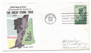 US 1068 (Me-9) 3c New Hampshire on FDC Fluegel Multi-Color Cachet ECV $18.50