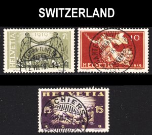 Switzerland Scott 190-92 complete set F to VF used. All with SON cds'.  ...
