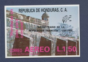 HONDURAS - Scott C782  - MNH S/S - French Revolution, Castle - 1989 