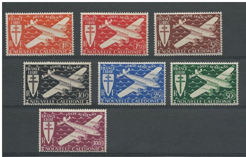 New Caledonia 1942, Air Mail Omnibus, Scott # C7-C13, YVERT # PA46/52,VF MNH**