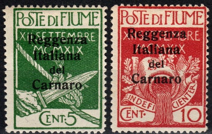 Fiume #106-7 F-VF  Unused CV $40.00 (X2101)