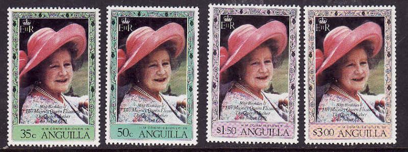 Anguilla 1980 Sc#394/397 QUEEN MOTHER 80th.Anniversary Set (4) MNH