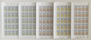 Vatican City 1986 #768-72 Part Sheet(20), Peace Year, **MNH**, CV $85