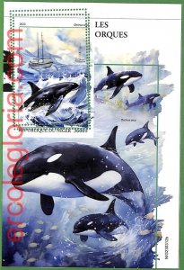 B1675 - NIGER - ERROR MISPERF Stamp Sheet - 2023 - Killer Whales, Marine Life-